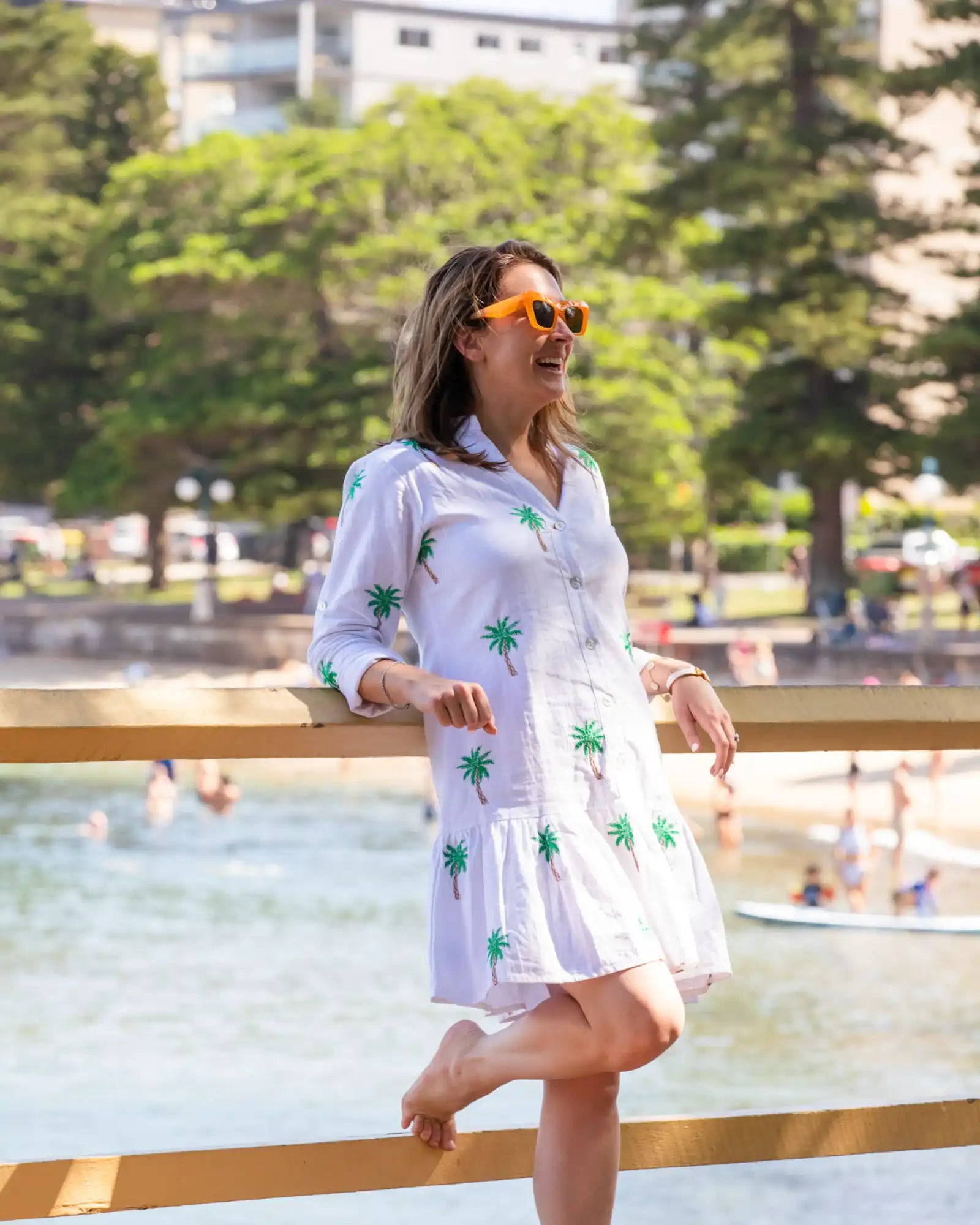 H&m palm tree embroidered dress sale